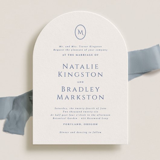 Kingston Elegant Monogram Typografie Huwelijk Kaart
