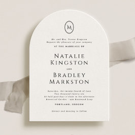 Kingston Elegant Monogram Typografie Huwelijk Kaart