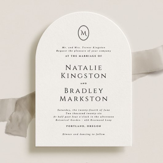 Kingston Elegant Monogram Typografie Huwelijk Kaart