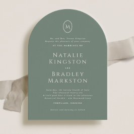 Kingston Elegant Monogram Typografie Huwelijk Kaart
