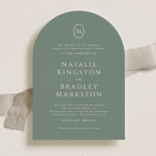Kingston Elegant Monogram Typografie Huwelijk Kaart