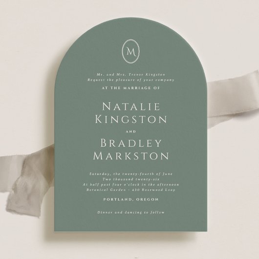 Kingston Elegant Monogram Typografie Huwelijk Kaart