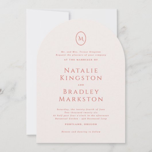 Kingston Elegant Monogram Typografie Huwelijk Kaart (Voorkant)