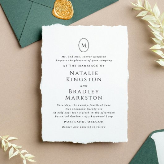 Kingston Elegant Monogram Typografie Huwelijk Rubberstempel