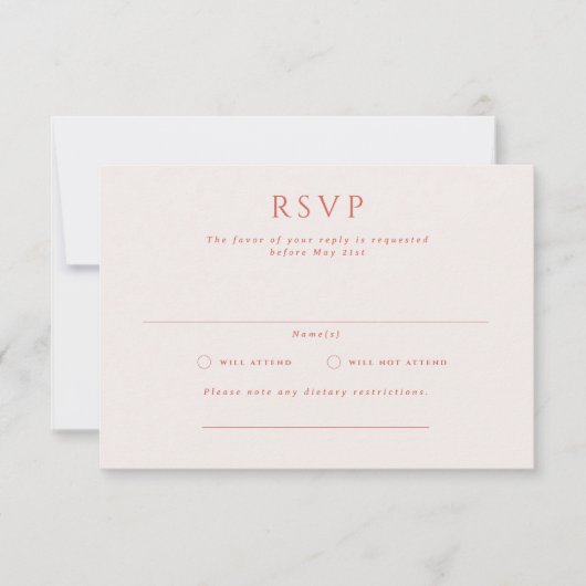 Kingston Formal Landscape Wedding RSVP Kaart (Voorkant)