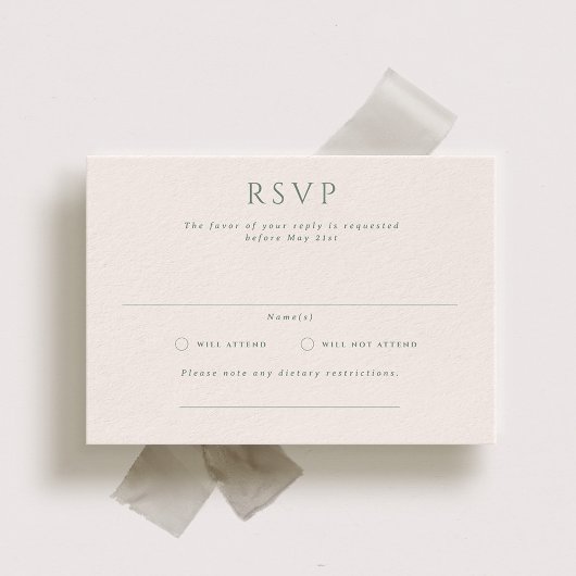 Kingston Formal Landscape Wedding RSVP Kaart