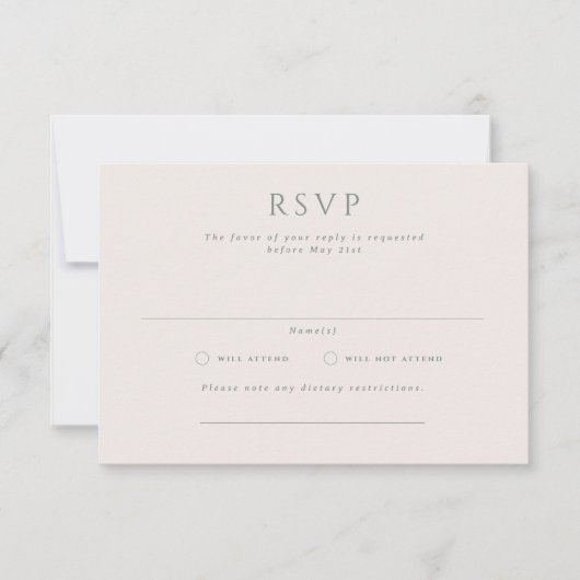 Kingston Formal Landscape Wedding RSVP Kaart (Voorkant)
