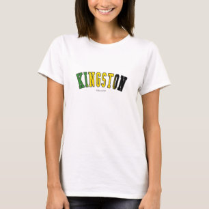 Kingston in Jamaica, kleur onder de nationale vlag T-shirt