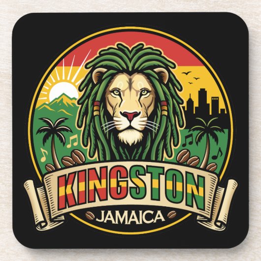 Kingston Jamaica Island Caribbean Bier Onderzetter (Voorkant)