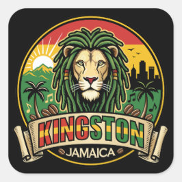 Kingston Jamaica Island Caribbean Vierkante Sticker