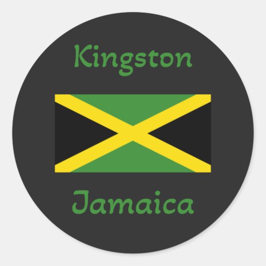 Kingston Jamaica - Jamaicaanse vlag Ronde Sticker (Voorkant)