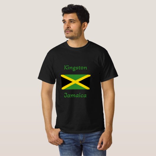 Kingston Jamaica - Jamaicaanse vlag T-Shirt (Voorkant volledig)