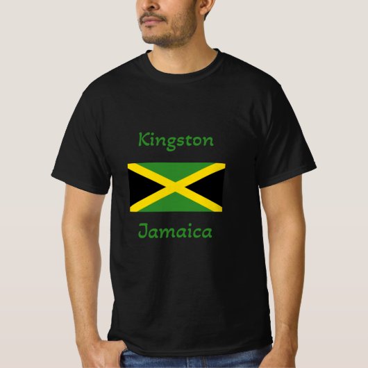 Kingston Jamaica - Jamaicaanse vlag T-Shirt (Voorkant)
