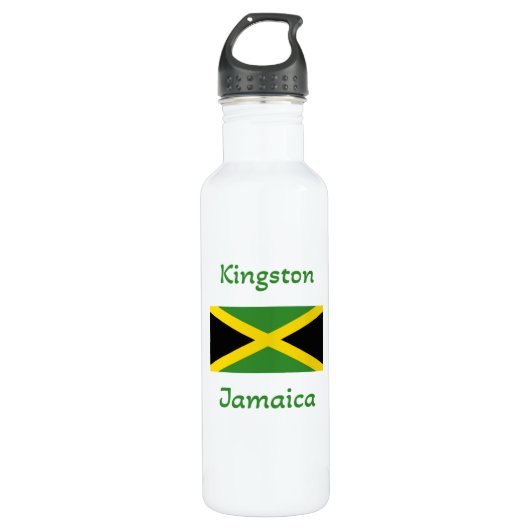 Kingston Jamaica - Jamaicaanse vlag Waterfles (Voorkant)
