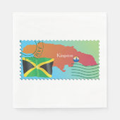 Kingston Jamaica-kaart en -vlag Servet (Voorkant)