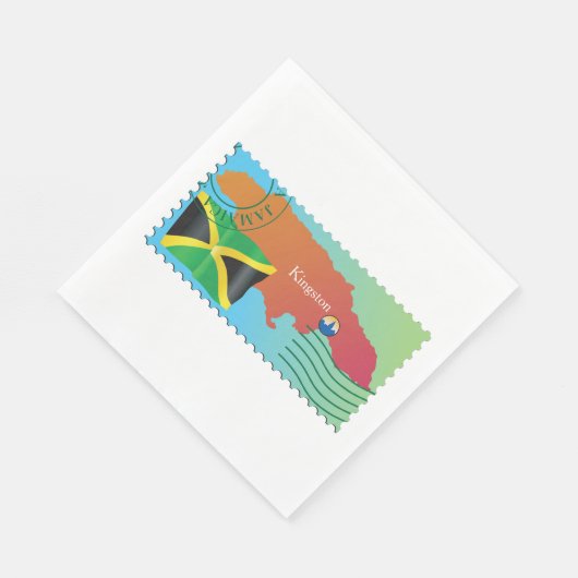 Kingston Jamaica-kaart en -vlag Servet (Hoek)
