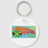 Kingston Jamaica-kaart en -vlag Sleutelhanger (Achterkant)