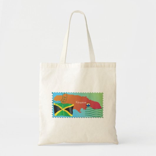 Kingston Jamaica-kaart en -vlag Tote Bag (Voorkant)