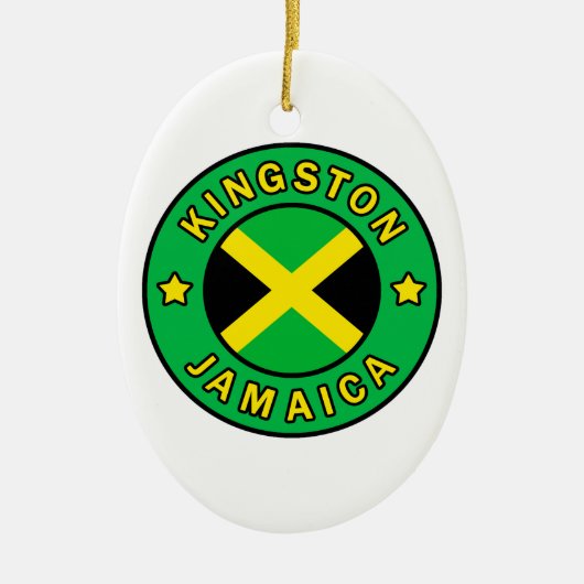 Kingston Jamaica Keramisch Ornament (Voorkant)