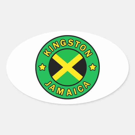 Kingston Jamaica Ovale Sticker (Voorkant)