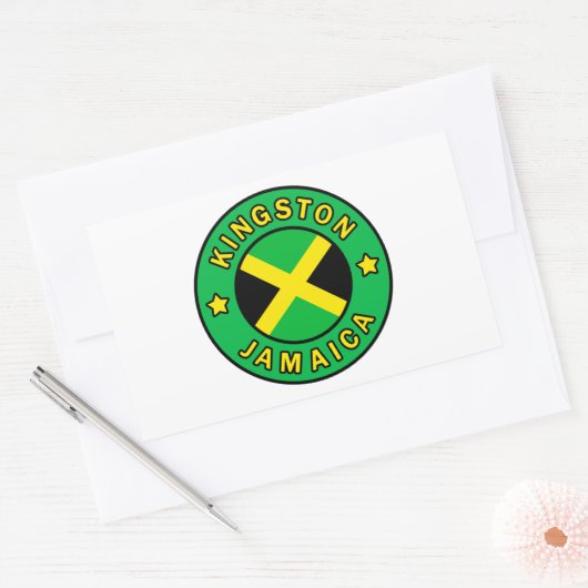 Kingston Jamaica Rechthoekige Sticker (Envelop)