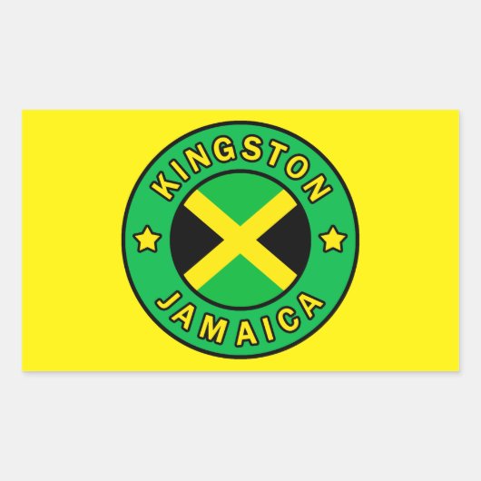 Kingston Jamaica Rechthoekige Sticker (Voorkant)