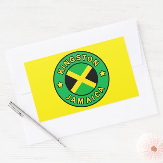 Kingston Jamaica Rechthoekige Sticker (Envelop)