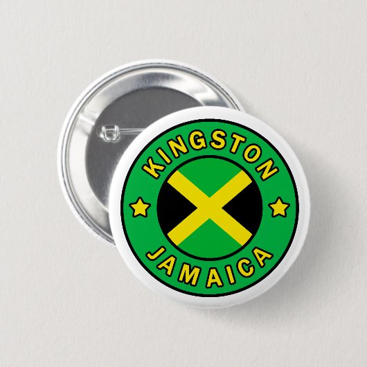 Kingston Jamaica Ronde Button 5,7 Cm (Voorkant /achterkant)