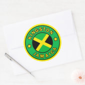 Kingston Jamaica Ronde Sticker (Envelop)
