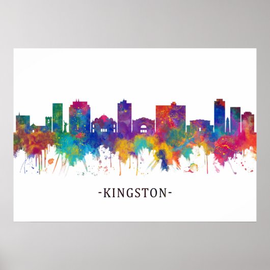Kingston Jamaica Skyline Poster (Voorkant)