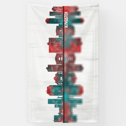 Kingston Jamaica Skyline Spandoek (Verticaal)