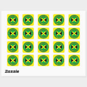 Kingston Jamaica Vierkante Sticker (Vel)