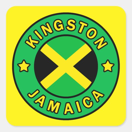 Kingston Jamaica Vierkante Sticker (Voorkant)