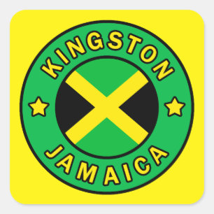 Kingston Jamaica Vierkante Sticker