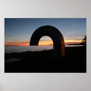 Kingston-meer, Ontario-zonsondergang. Poster