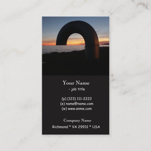 Kingston-meer, Ontario-zonsondergang. Visitekaartje (Voorkant)