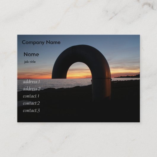 Kingston-meer, Ontario-zonsondergang. Visitekaartje (Voorkant)