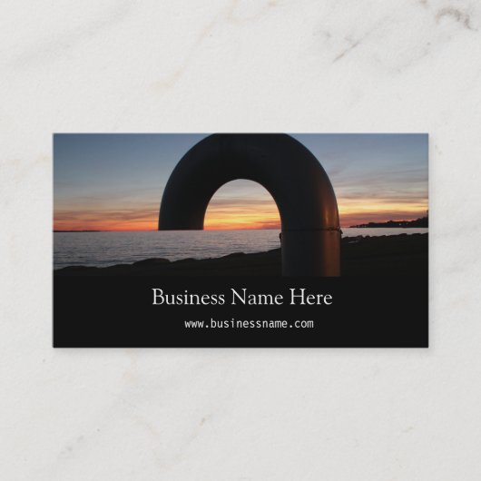 Kingston-meer, Ontario-zonsondergang. Visitekaartje (Voorkant)