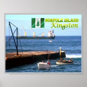 Kingston - Norfolk Island - Zee Uitzicht - Poster