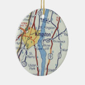 Kingston NY Map Keramisch Ornament (Rechts)