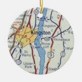 Kingston NY Map Keramisch Ornament (Voorkant)