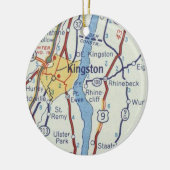 Kingston NY Map Keramisch Ornament (Links)