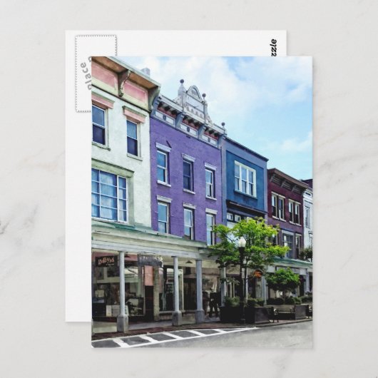 Kingston NY - Uitzicht van Wall Street Briefkaart (Voorkant / Achterkant)