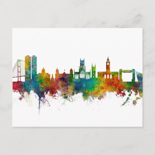 Kingston on Hull England Skyline Briefkaart (Voorkant)