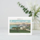 Kingston Point Uitzicht van Hendrick Hudson Steame Briefkaart (Staand voorkant)