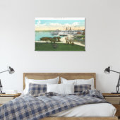 Kingston Point Uitzicht van Hendrick Hudson Steame Canvas Afdruk (Insitu (Slaapkamer))