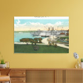 Kingston Point Uitzicht van Hendrick Hudson Steame Canvas Afdruk (Insitu (Woonkamer))