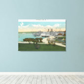 Kingston Point Uitzicht van Hendrick Hudson Steame Canvas Afdruk (Insitu (Houten vloer))