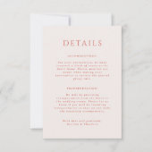 Kingston Portait Wedding Details Kaart (Voorkant)