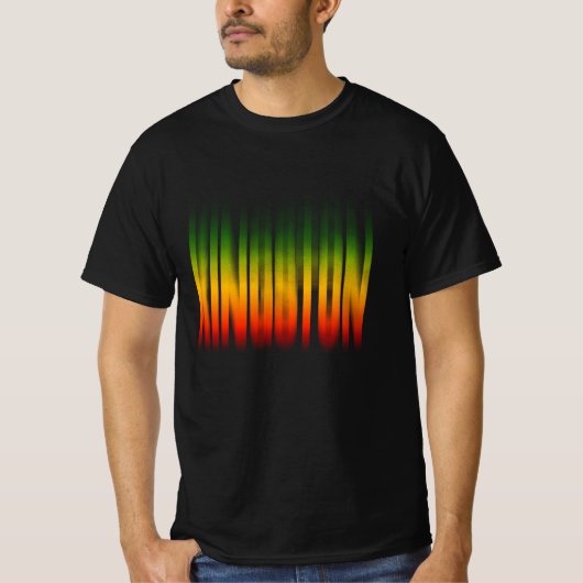 Kingston Wazig Effect Typografie Rasta Reggae T-shirt (Voorkant)